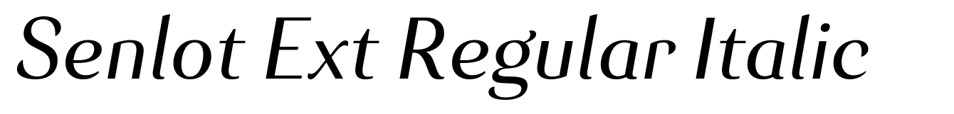 Senlot Ext Regular Italic